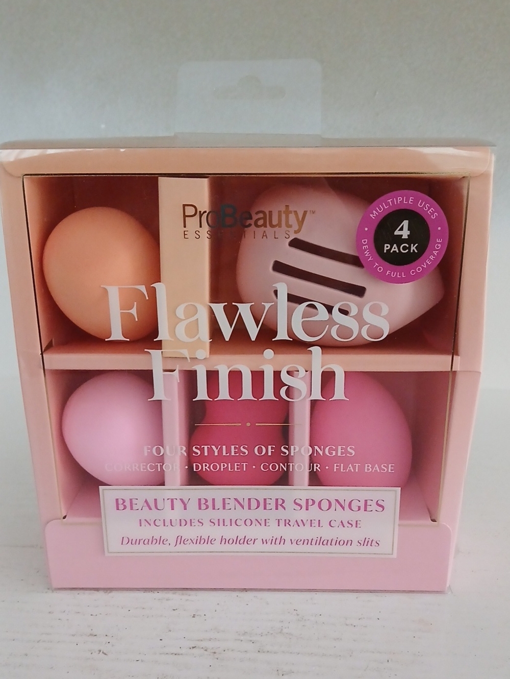 ProBeauty Flawless Finish Pink Beauty Blender Sponge Set - 4 Pack